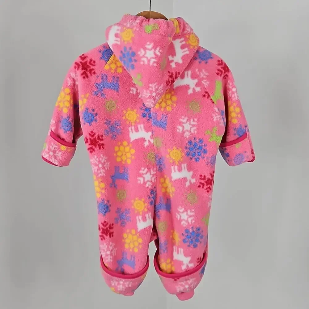 L.L. Bean Vintage L.L. Kids Pink Fleece Winter Baby Bunting |‎ Infant 3-6 Months
